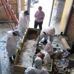 Saying goodbye to the old check-out counter.